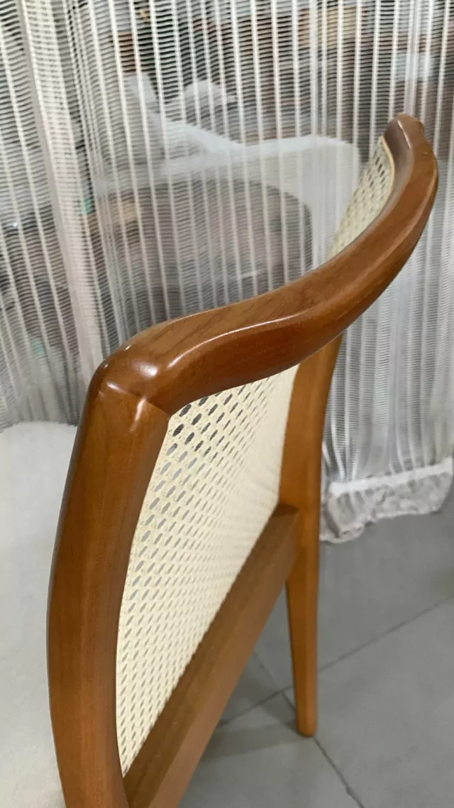 Cadeira moderna estilo Londre com Tecido e Palha - Image 3