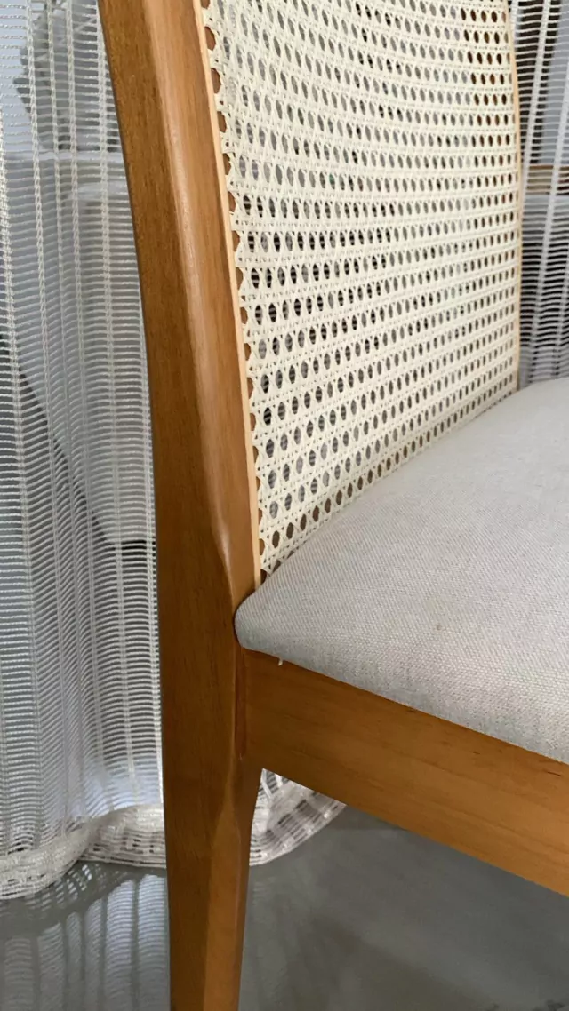 Cadeira moderna estilo Londre com Tecido e Palha - Image 4